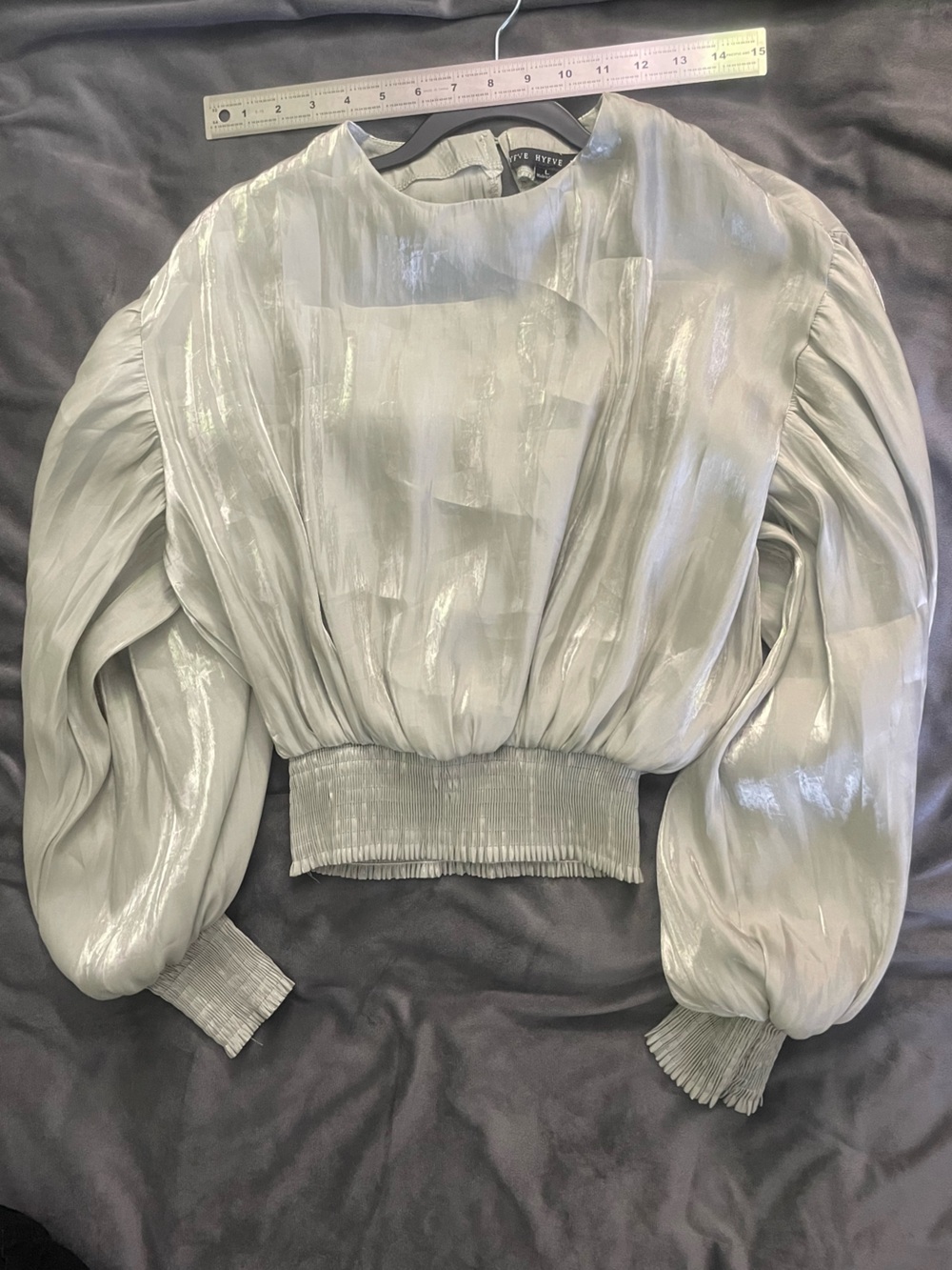 Sheer, Shimmery Sage Green Blouse